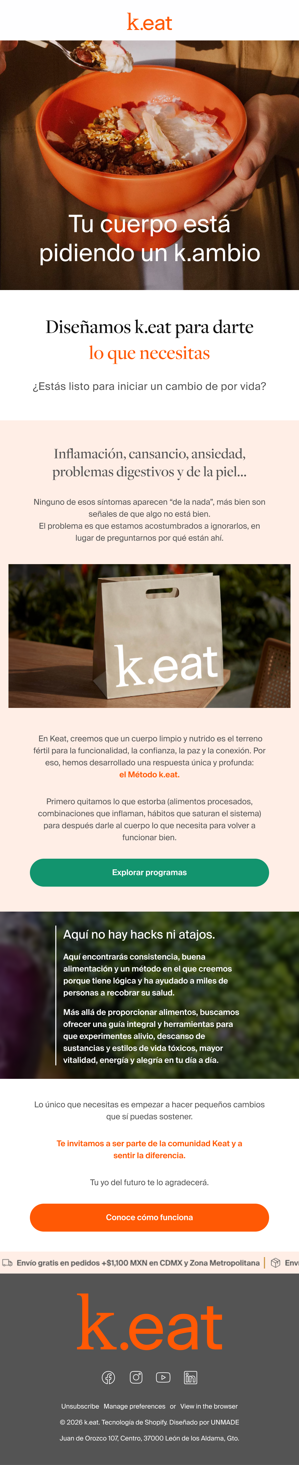 K.EAT wellness email design