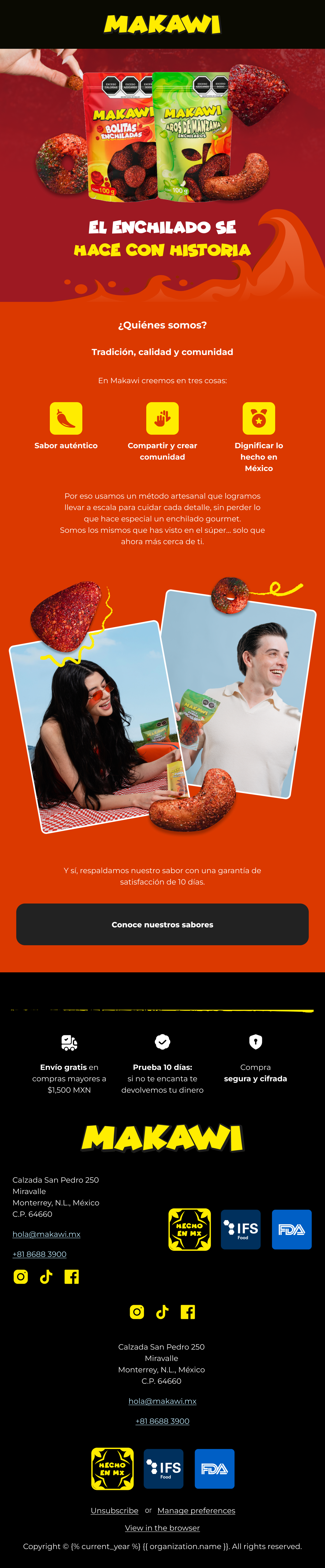 Makawi product email design